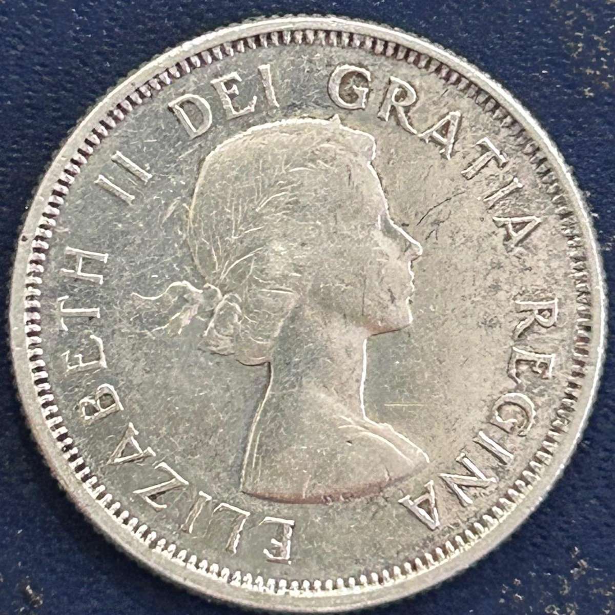 1962 Canadian 25-cent coin small date variety (SILVER COIN 80%)