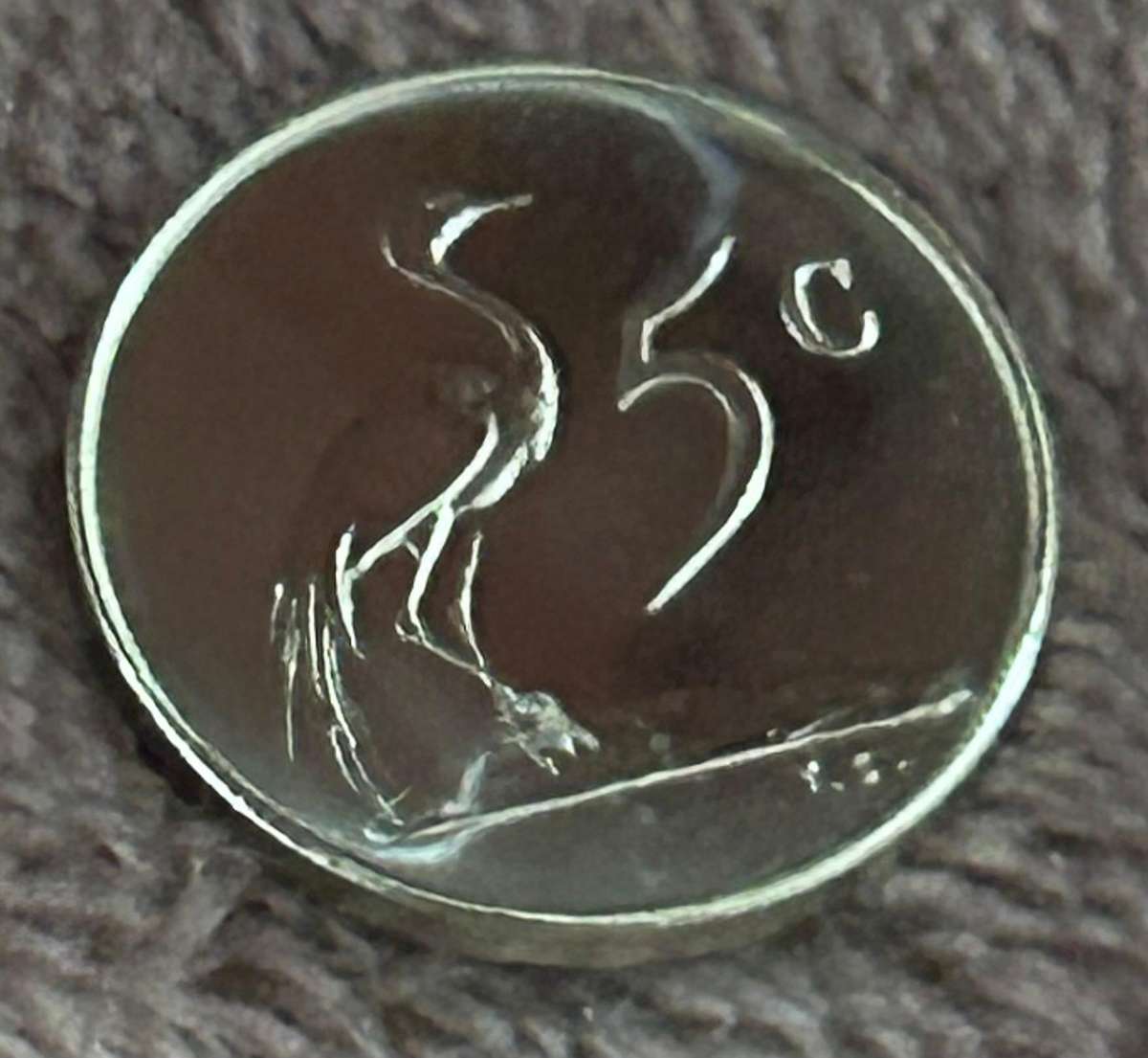 1965 Strike proof Five cent English New die