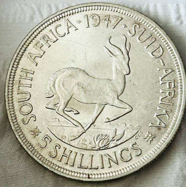 1947 SILVER 5 SHILLING UNCIRCULATED NEW