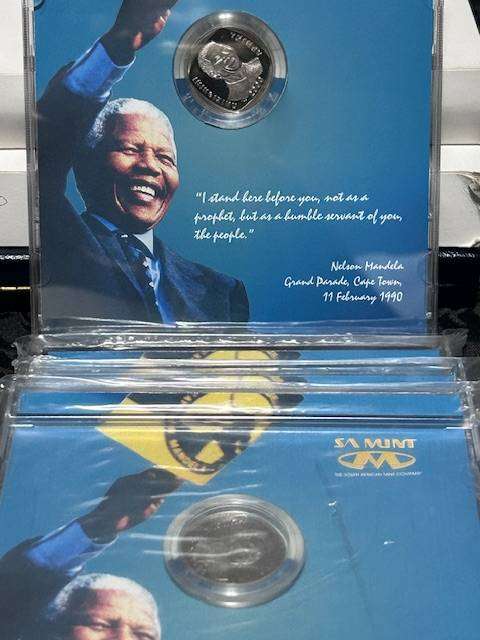 1990 PROOF MANDELA GRAND PERADE R% IN CD HOLDER STILL SEALED x 4 bid per coin