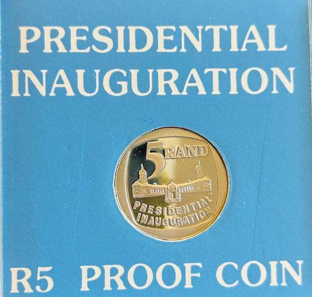 1994 - Proof R5 Presidential Inauguration In Perspex Case - Mintage 10,000