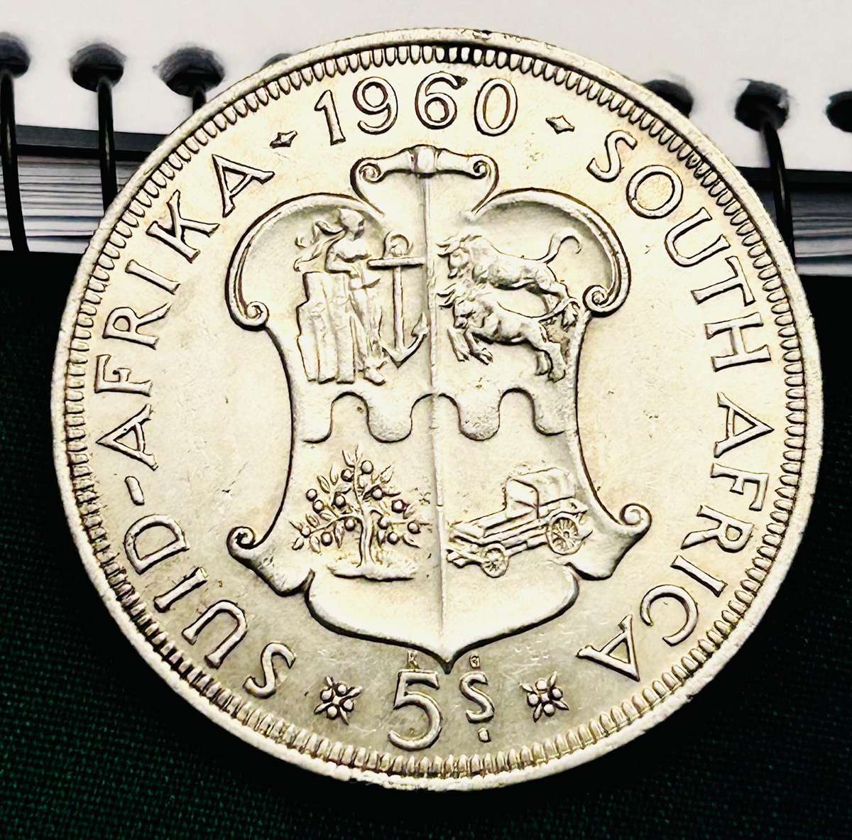 1960 UNION 5 SHILLING 50th ANNIVERSARY COMMEMORATIVE COIN MINT STATE