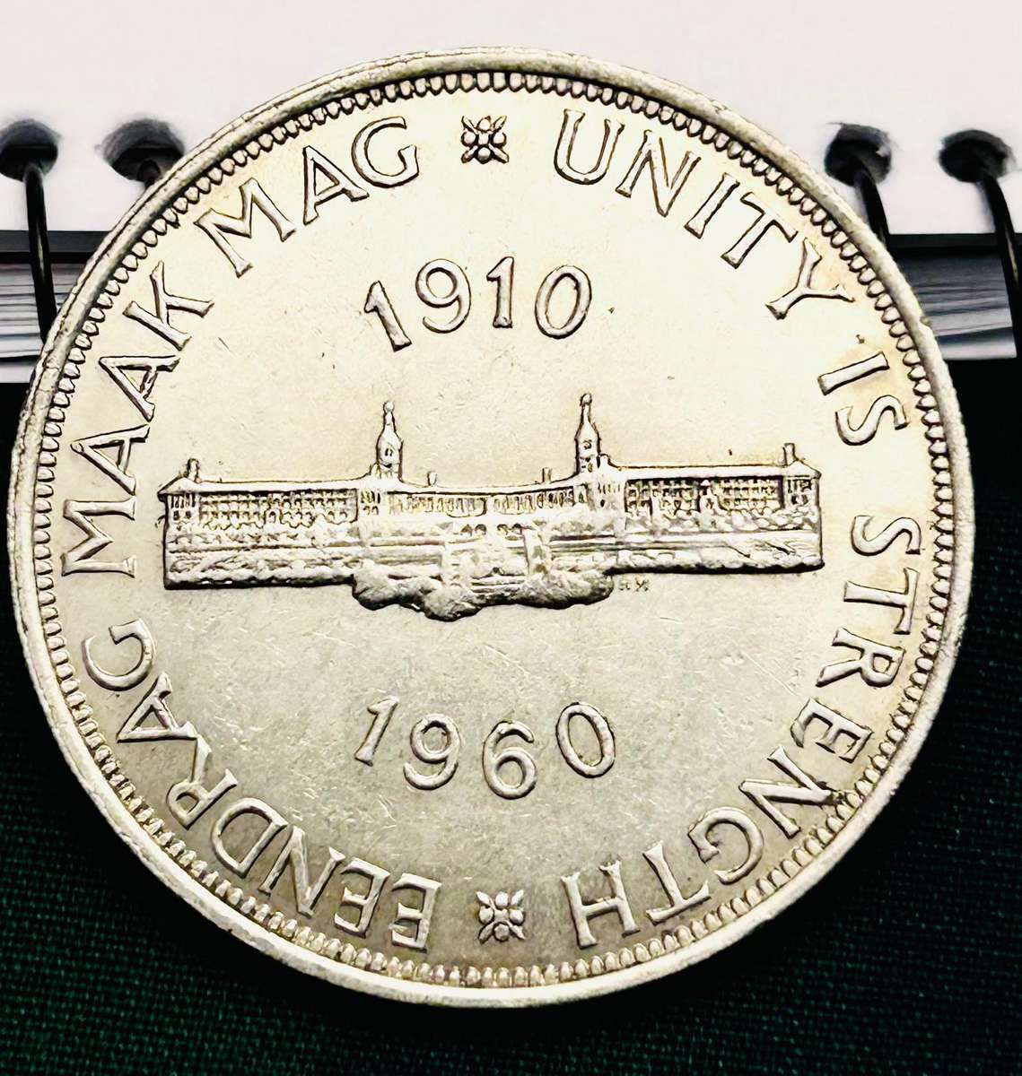 1960 UNION 5 SHILLING 50th ANNIVERSARY COMMEMORATIVE COIN MINT STATE