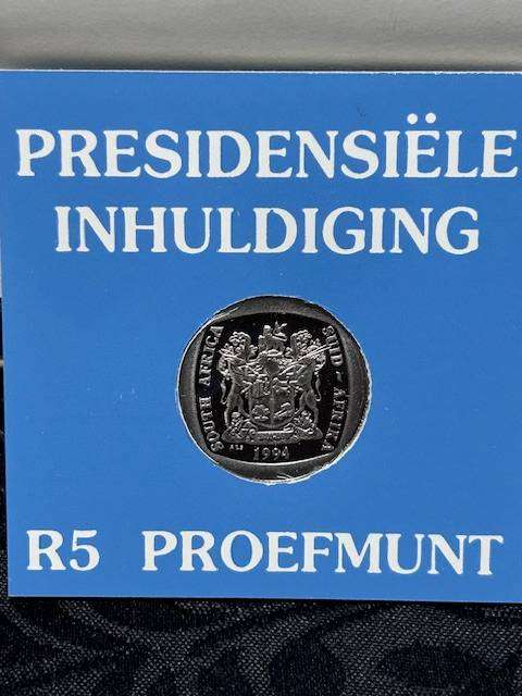 1994 Proof Presidential Inauguration R5 in original blue coin holder x 4 bid per coin