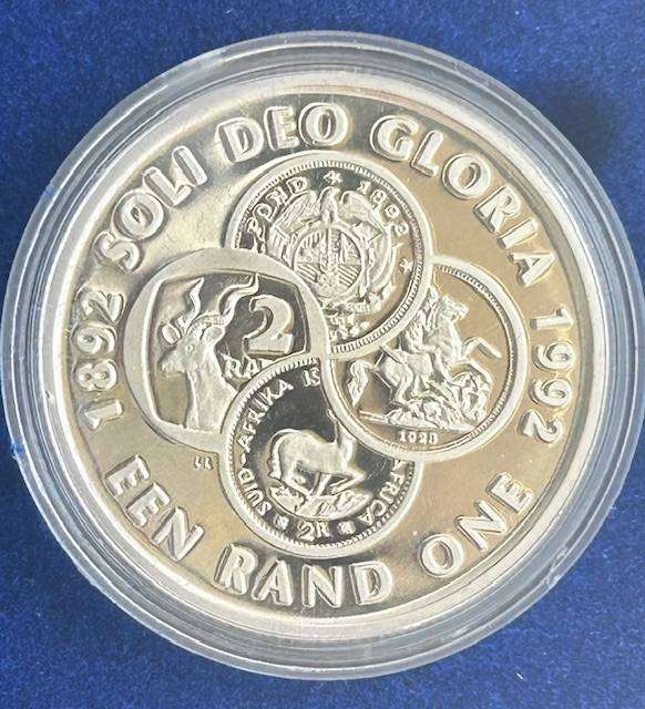 1992 SOLI DEO CLORIA R1 PROTEA COINS IN CAPTULE AS FROM MINT ORIGINAL X 2  - bid per coin