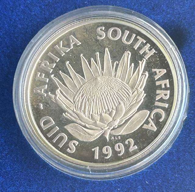 1992 SOLI DEO CLORIA R1 PROTEA COINS IN CAPTULE AS FROM MINT ORIGINAL X 2  - bid per coin