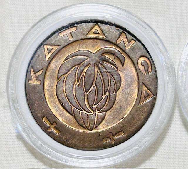 1961 KATANGA 5- and 1-Franc coins issued just for 4 years Highly collectable