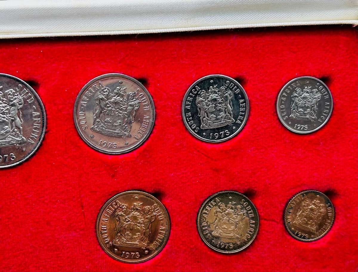 1973 SA Proof set in original mint box silver Rand low mintage - only 4000 Proof sets