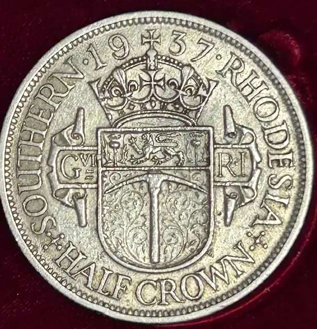 SOUTHERN RHODESIA 1/2 CROWN 1937 SILVER (925) - SEE PHOTOGRAPH (SPECIAL PRICE LOWEST ON BOB) (