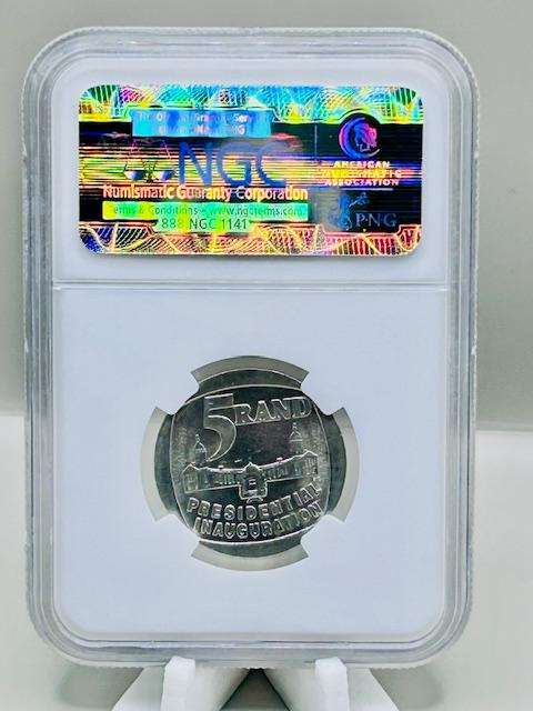 1994 Presidential Inauguration R5 Coin NGC Graded AU58