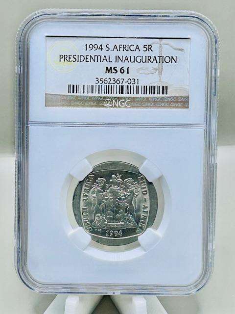 1994 Presidential Inauguration R5 Coin NGC Graded MS 61