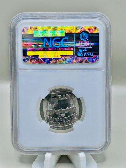 2008 R5 - MS61 NGC graded Mandela 90th Birthday R5 Coin