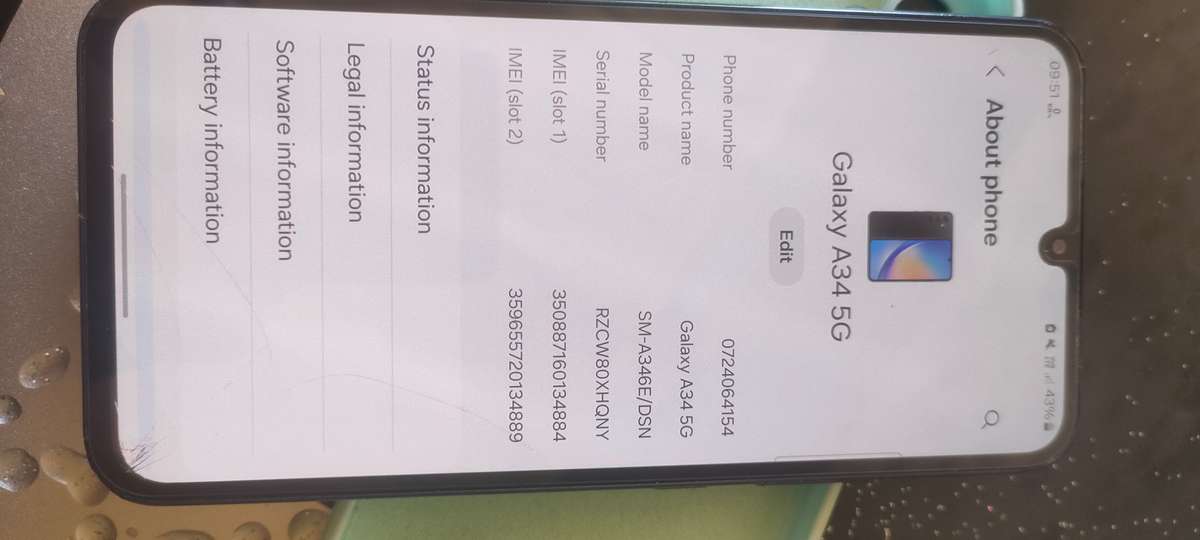 SMARTPHONE SAMSUNG A34 5G, 128G/6G,25W FAST CHARGING, IN-DISPLAY FINGERPRINT, TRIPLE 48MP CAMER