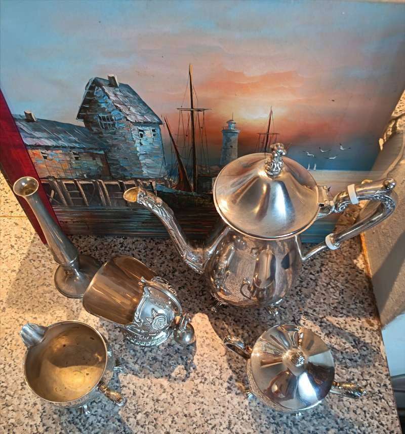 Vintage silver-plated tea