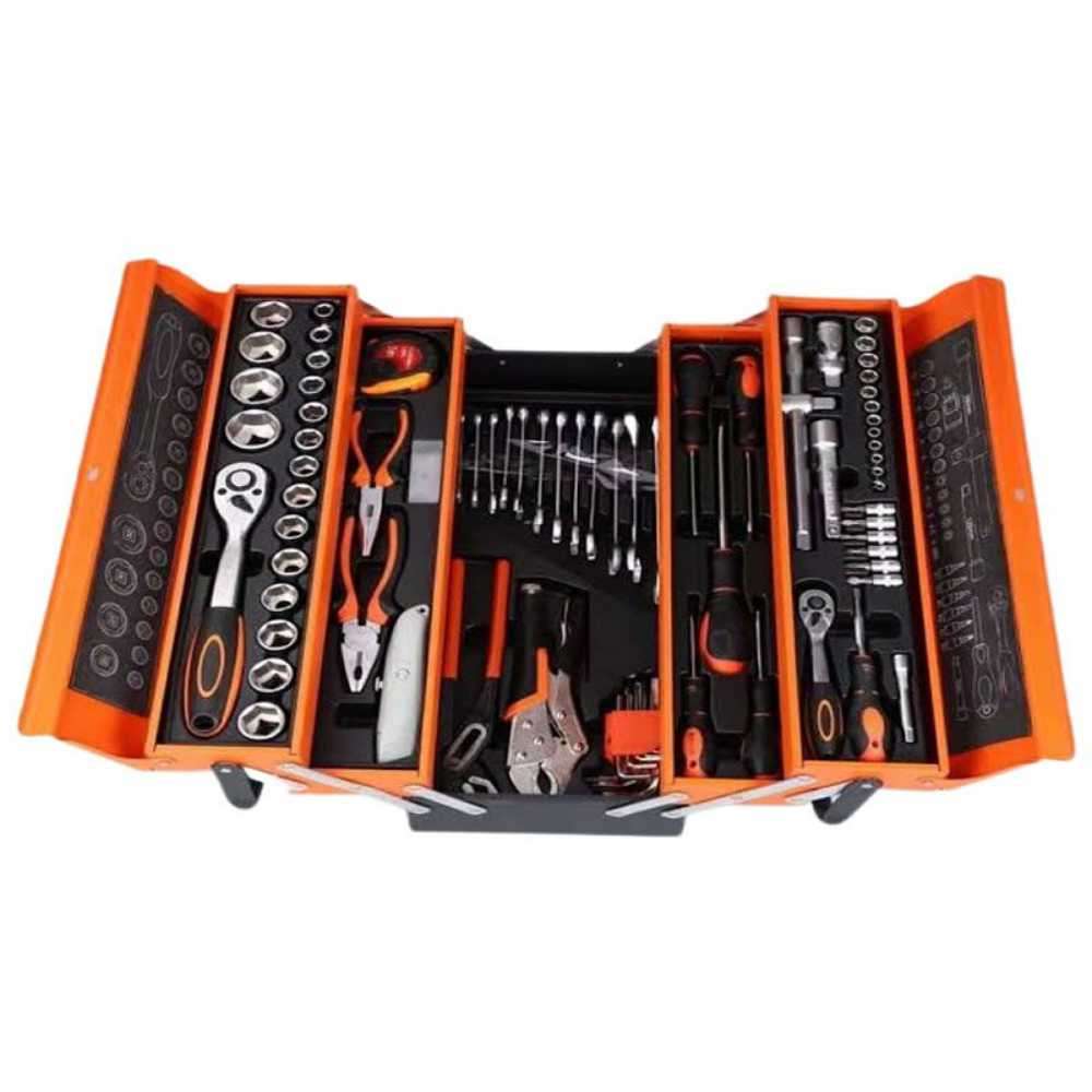 Hurriaj Professional Chrome Vanadium 85 Piece Tool Set With Cantilever Metal Box