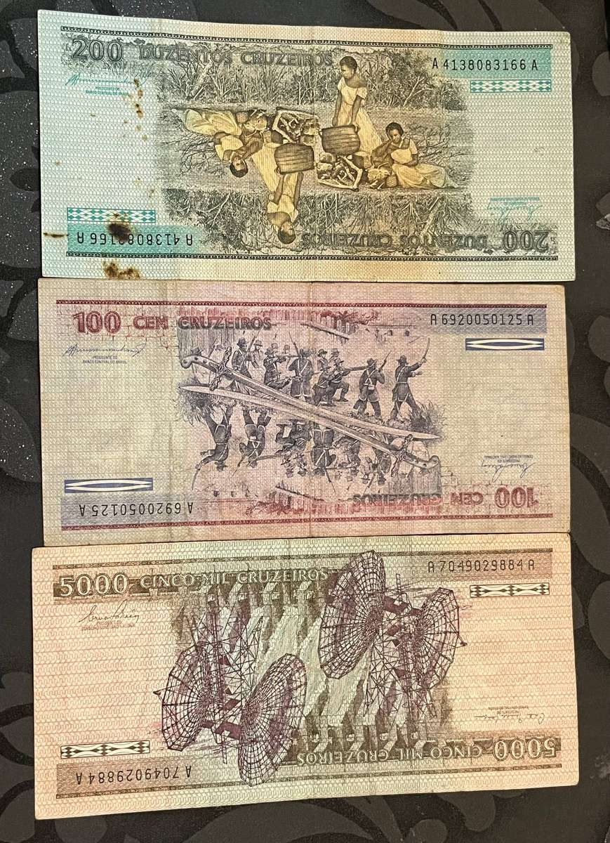  Brazil  Mixed Cruzeiros Banknote Set (1980s Issues)