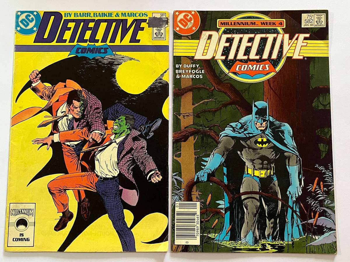  Detective Comics #581582 (DC Comics, 1988)  Two-Face & Swamp Cover Pair