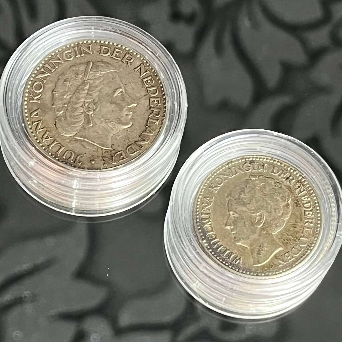 1928 & 1955 Netherlands Silver Gulden Coins  ½ G & 1 G Lot