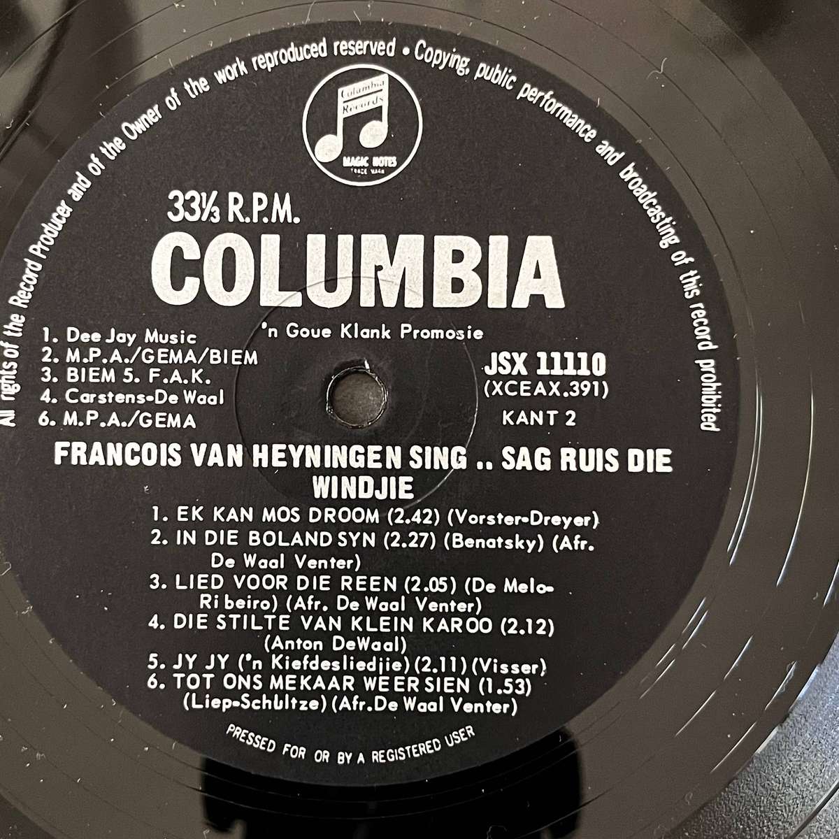 Francois van Heyningen  Sag Ruis Die Windjie | Vinyl LP