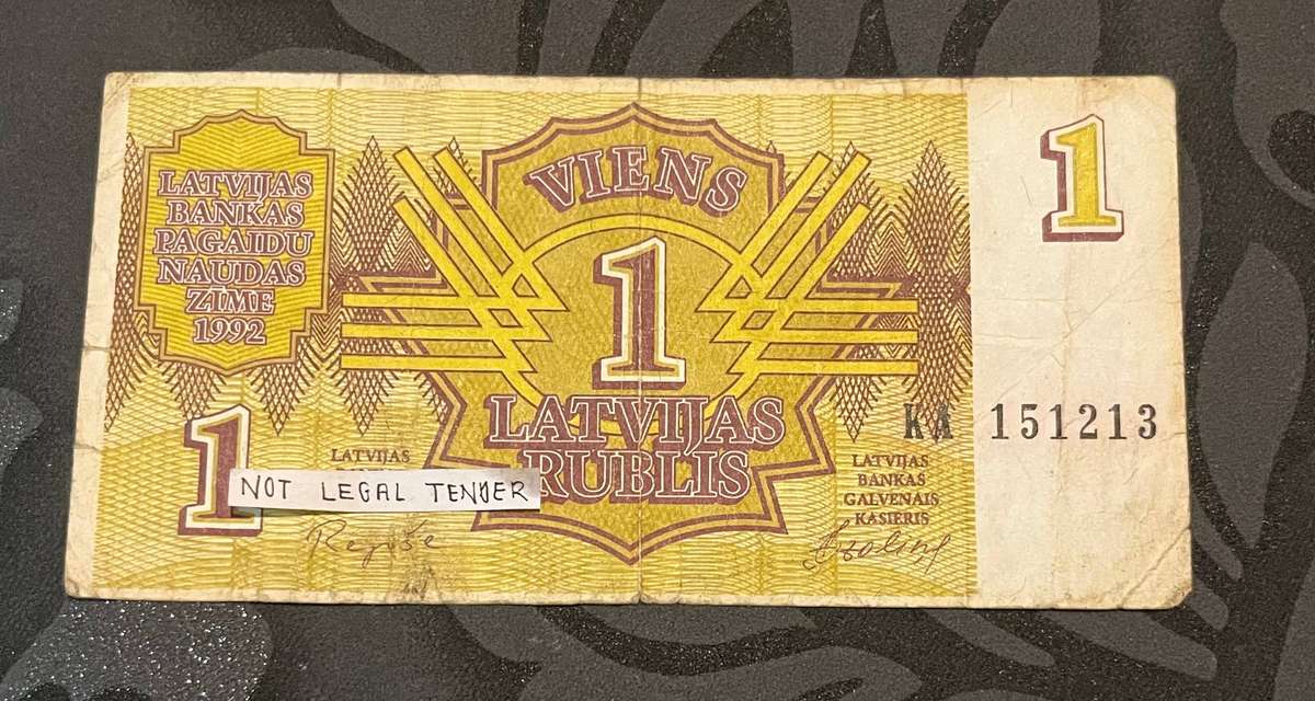  Latvia 1 Rublis Banknote  1992 Temporary Issue