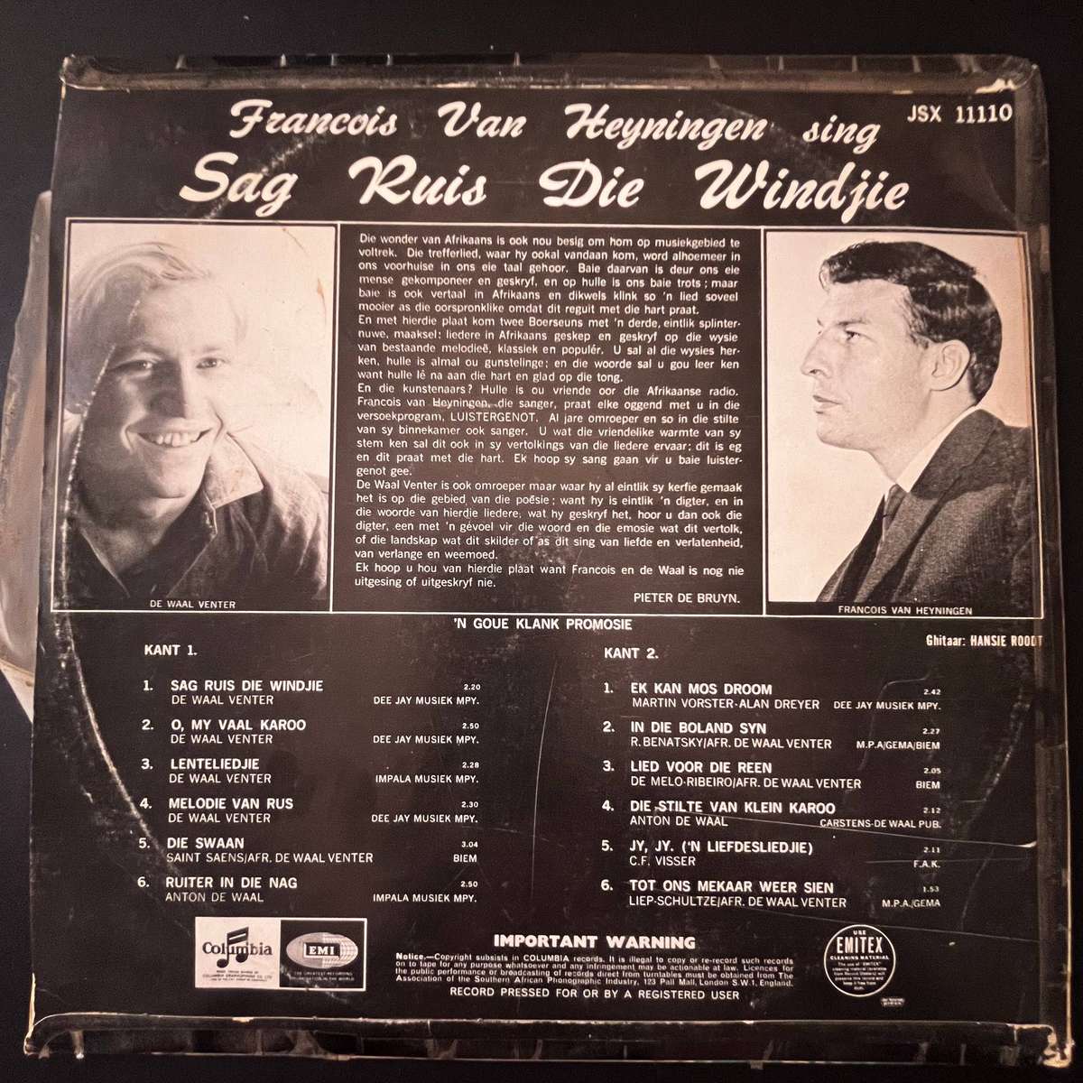 Francois van Heyningen  Sag Ruis Die Windjie | Vinyl LP