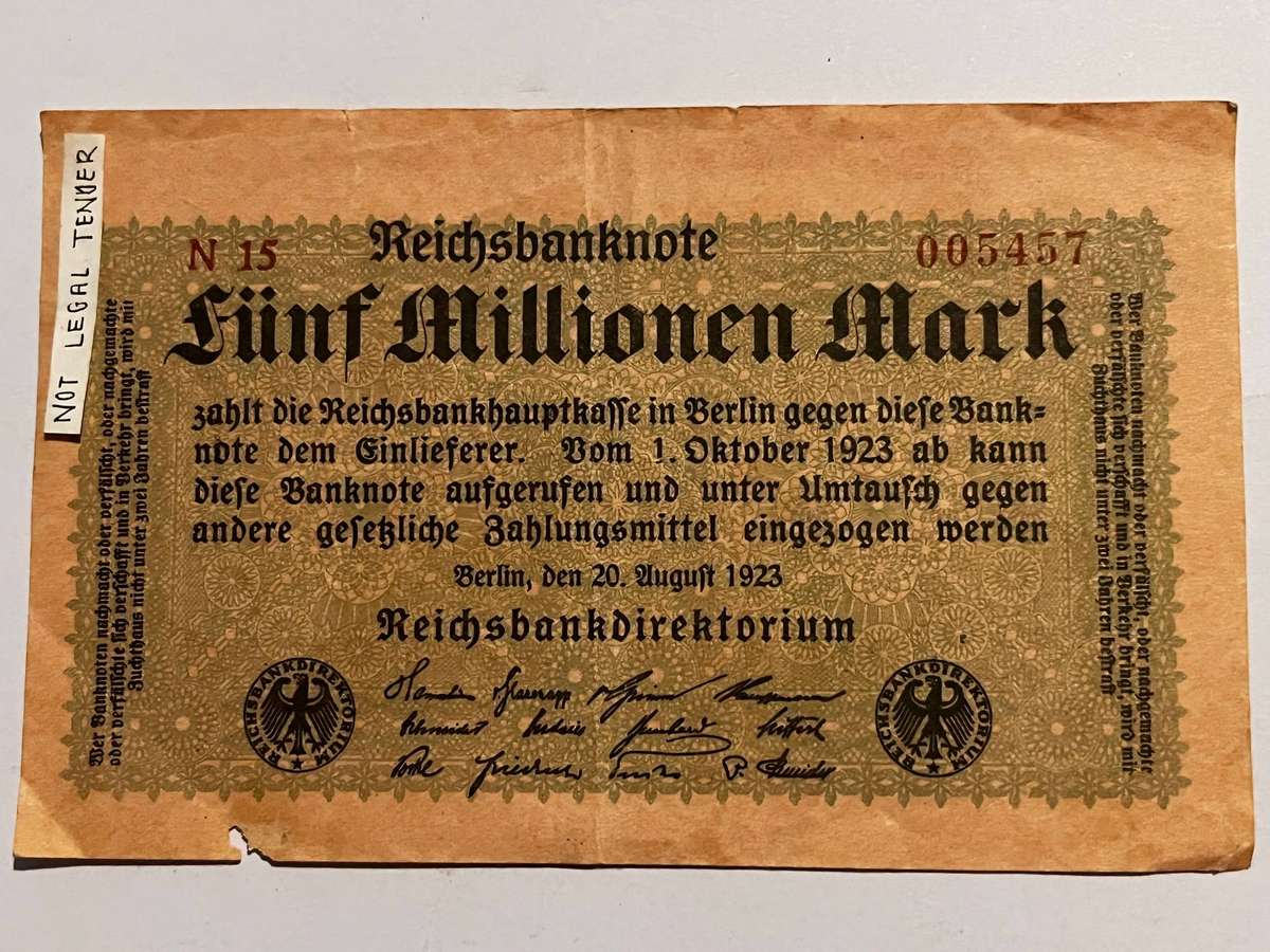  Germany  5 Million Mark Banknote | Reichsbanknote (1923)