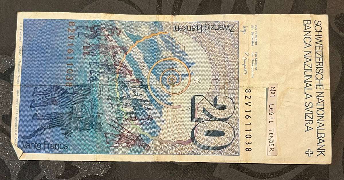  Switzerland 20 Francs Banknote  Horace-Bénédict de Saussure Series