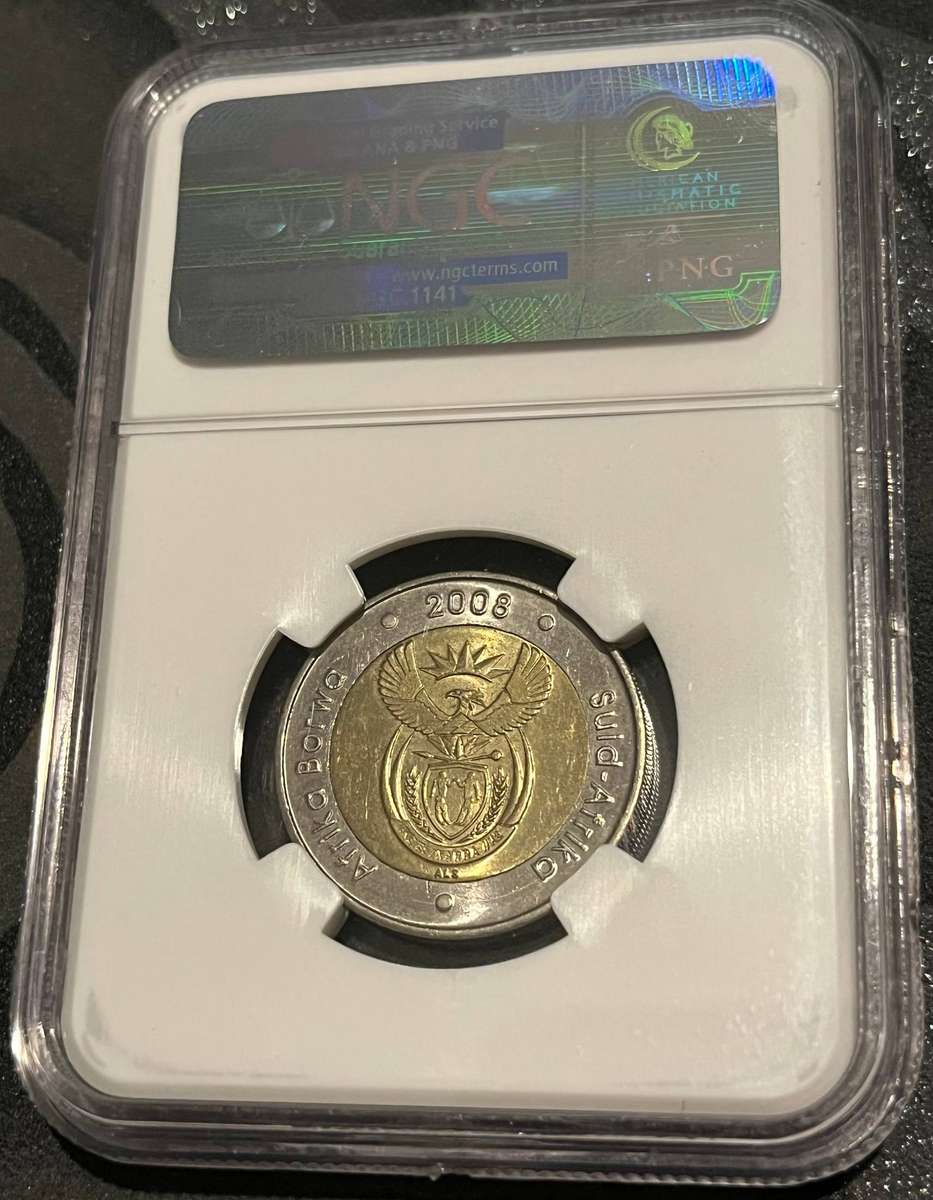 2008 South Africa 5 Rand Mandela 90th Birthday NGC MS63