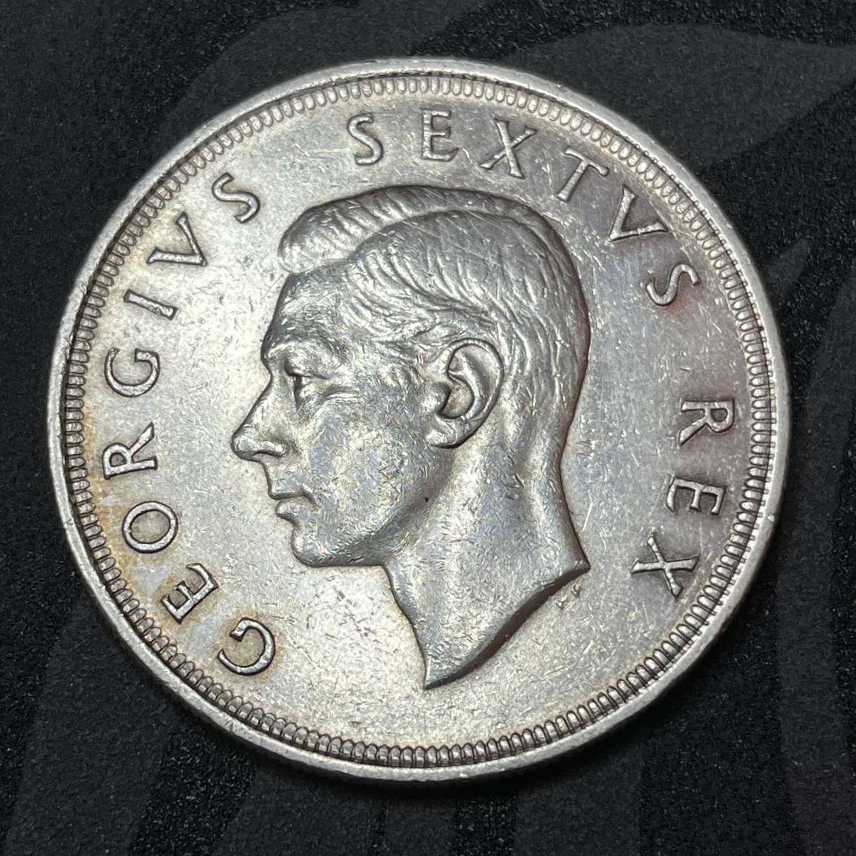1948 South Africa 5 Shillings Silver Coin  King George VI