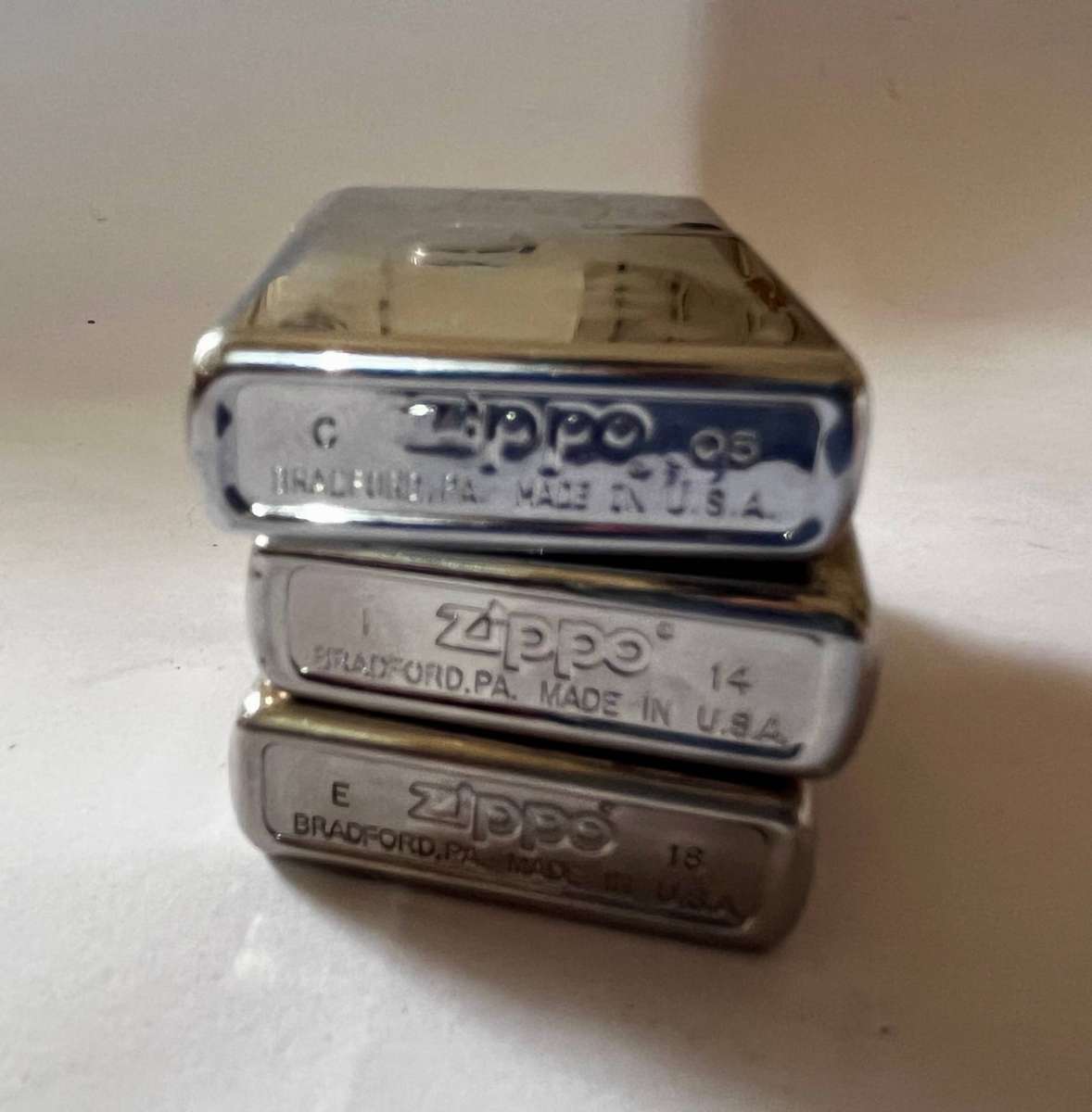  Zippo Lighters  Engraved & Photo Etched (Lot of 3)
