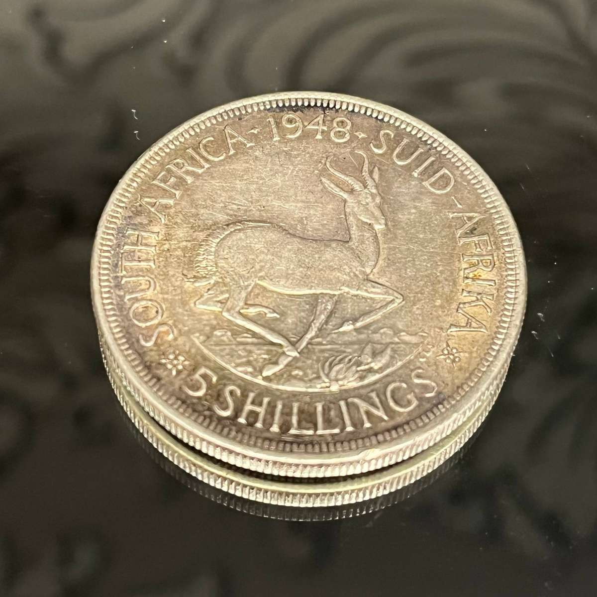 1948 South Africa 5 Shillings  Silver Crown  George VI