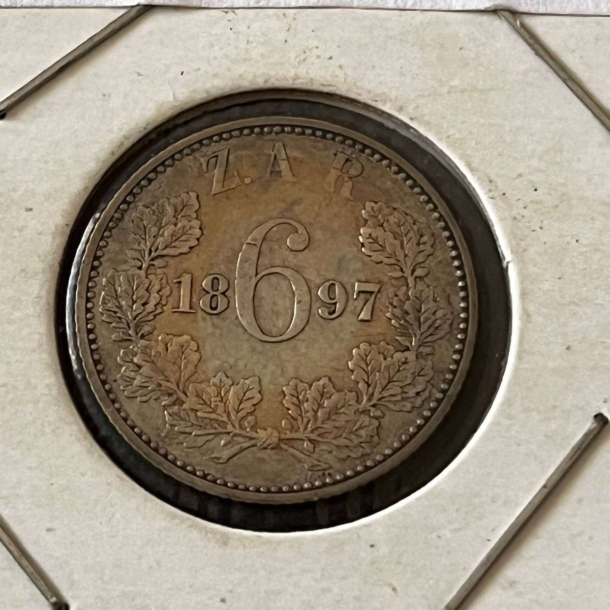  ZAR 6 Pence (1897)  Paul Kruger  Silver (.925)