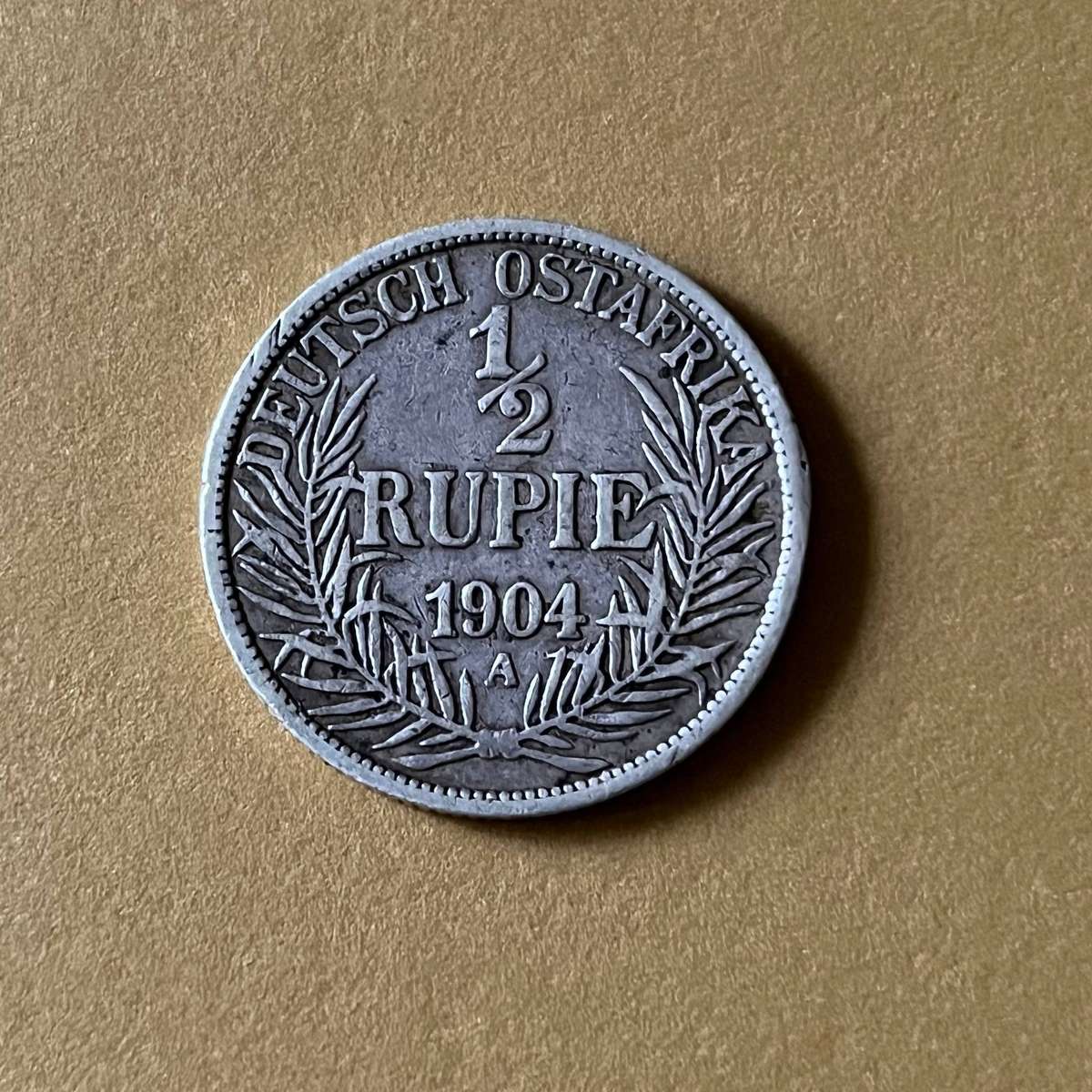 1904 German East Africa ½ Rupee Coin