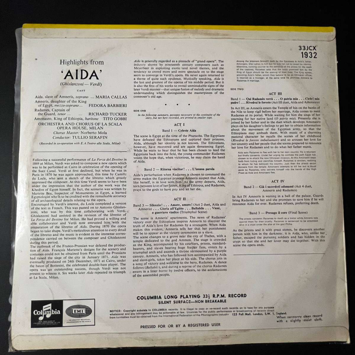 Verdi  Aida | Highlights from the Complete Recording | Teatro alla Scala | LP Vinyl
