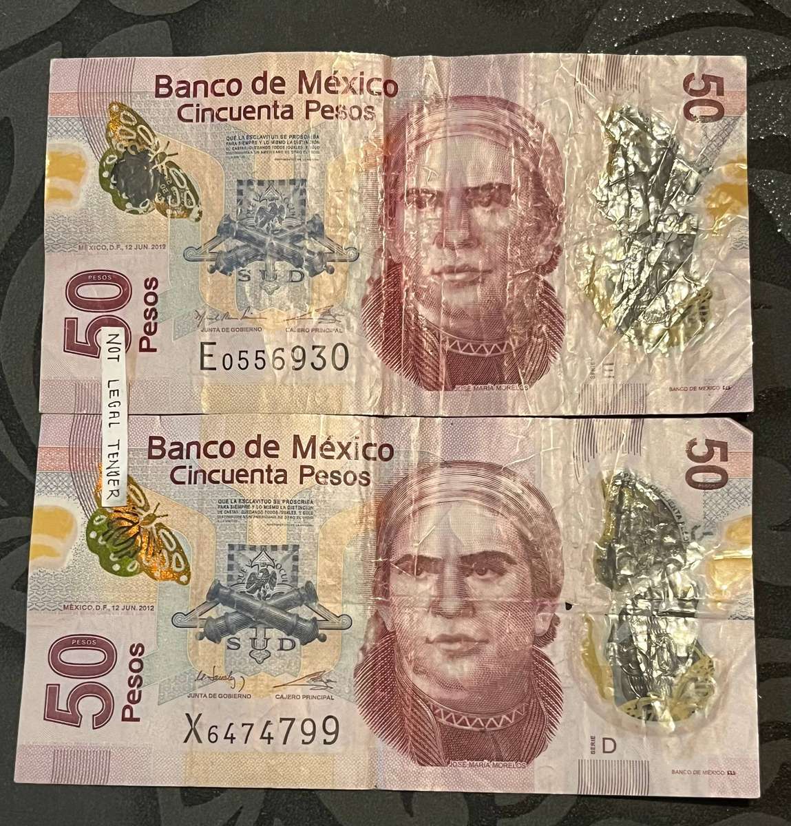  Mexico 50 Pesos Banknotes (Pair)  Banco de México