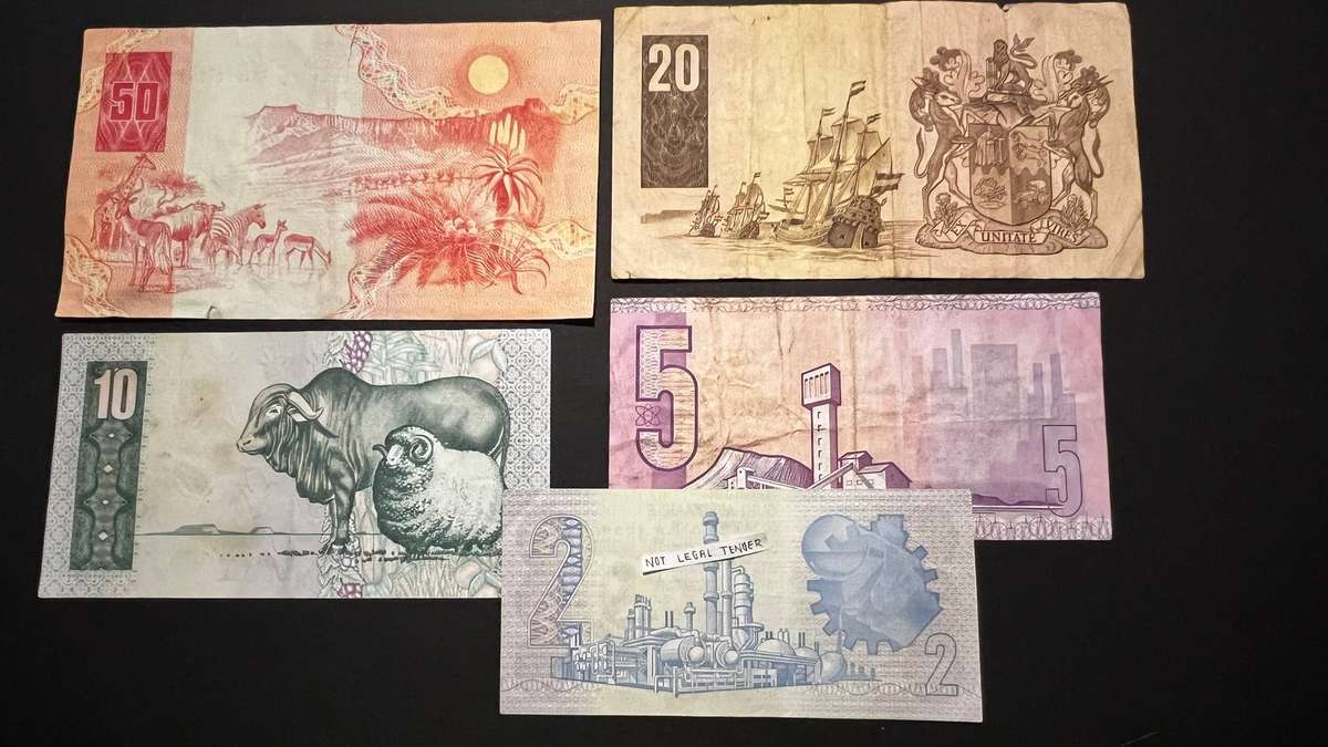 South African Reserve Bank Banknote Bundle | Old Rand Series | 5 Notes