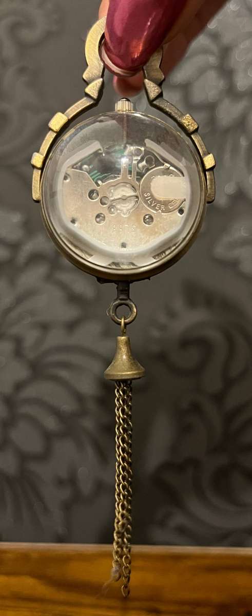 Steampunk Orb Pocket Watch Quartz Movement, Brass & Glass Design