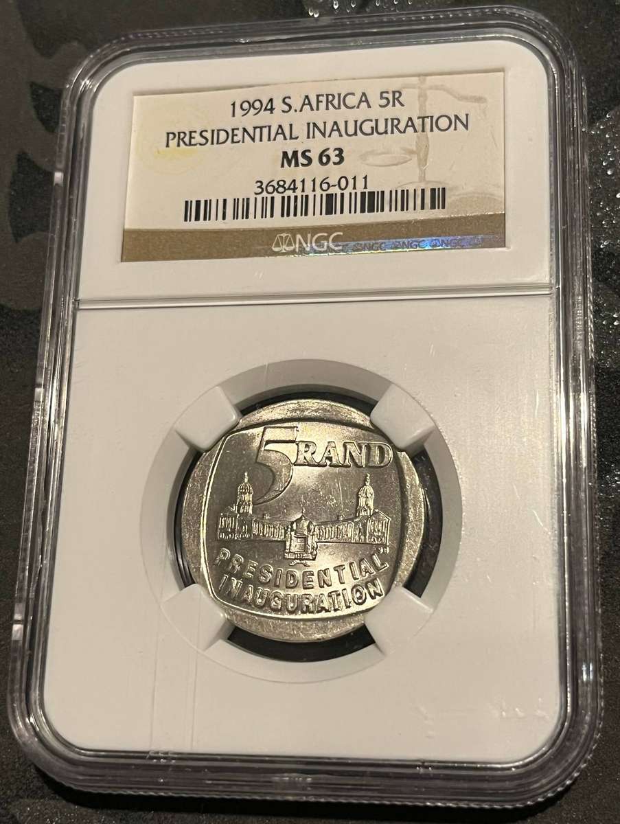1994 South Africa 5 Rand  Presidential Inauguration  NGC MS63