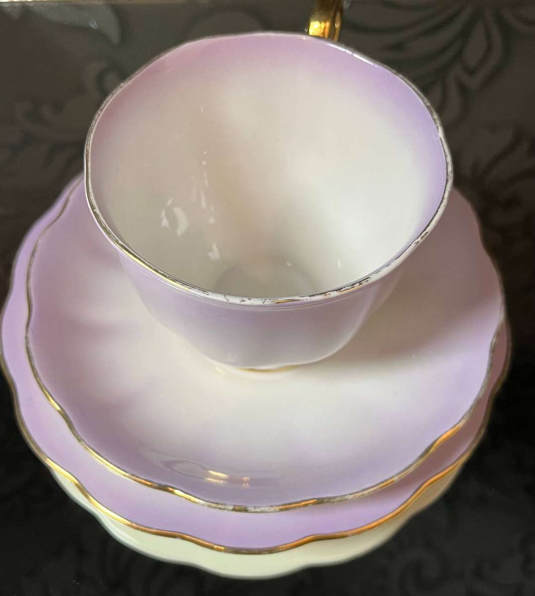 Royal Albert Rainbow Lilac Trio + Creamer  English Bone China Collectors Set