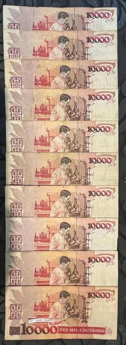  Brazil 10,000 Cruzados  Banco Central do Brasil (19861989) x10