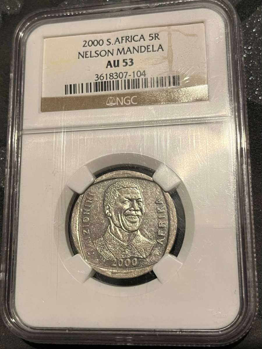 2000 South Africa 5 Rand  Nelson Mandela  NGC AU53