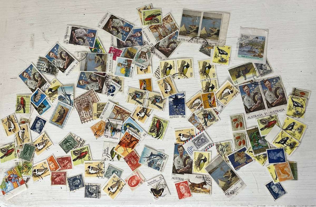 Large Australian Stamp Mix  Birds, Wildlife, Ships & More