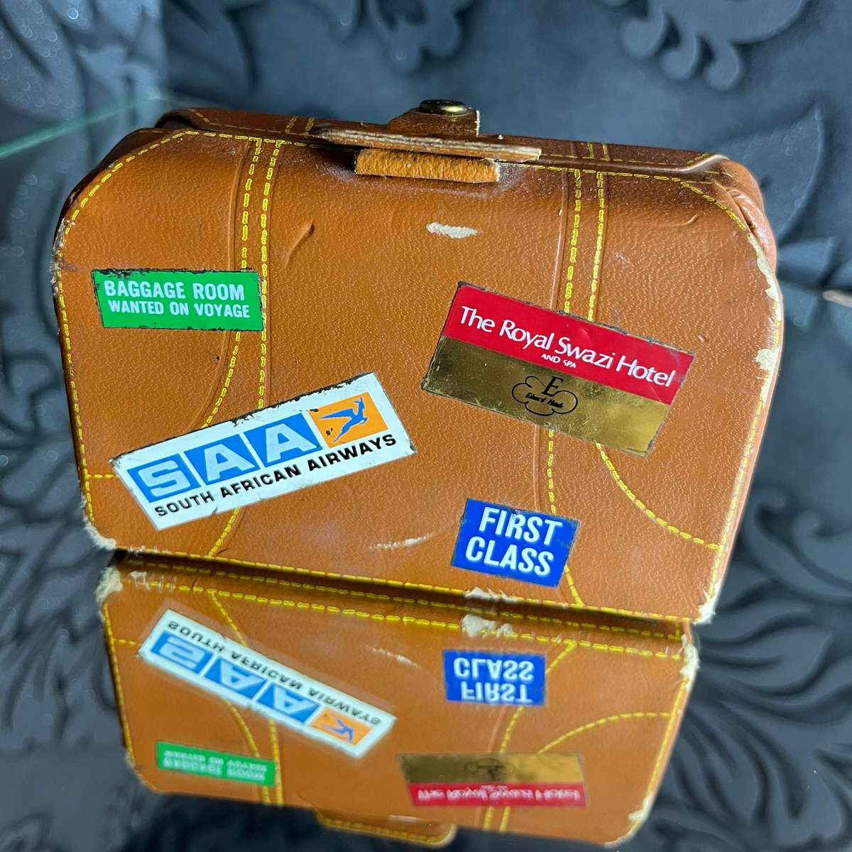 Vintage James Crown Cufflinks in Original Mini Suitcase Box