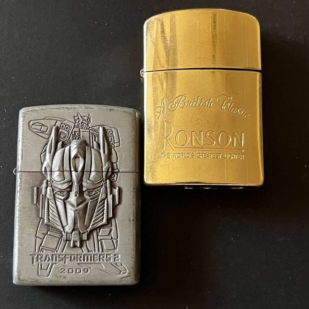 2× Collectible Lighters | Ronson British Classic & Transformers Design
