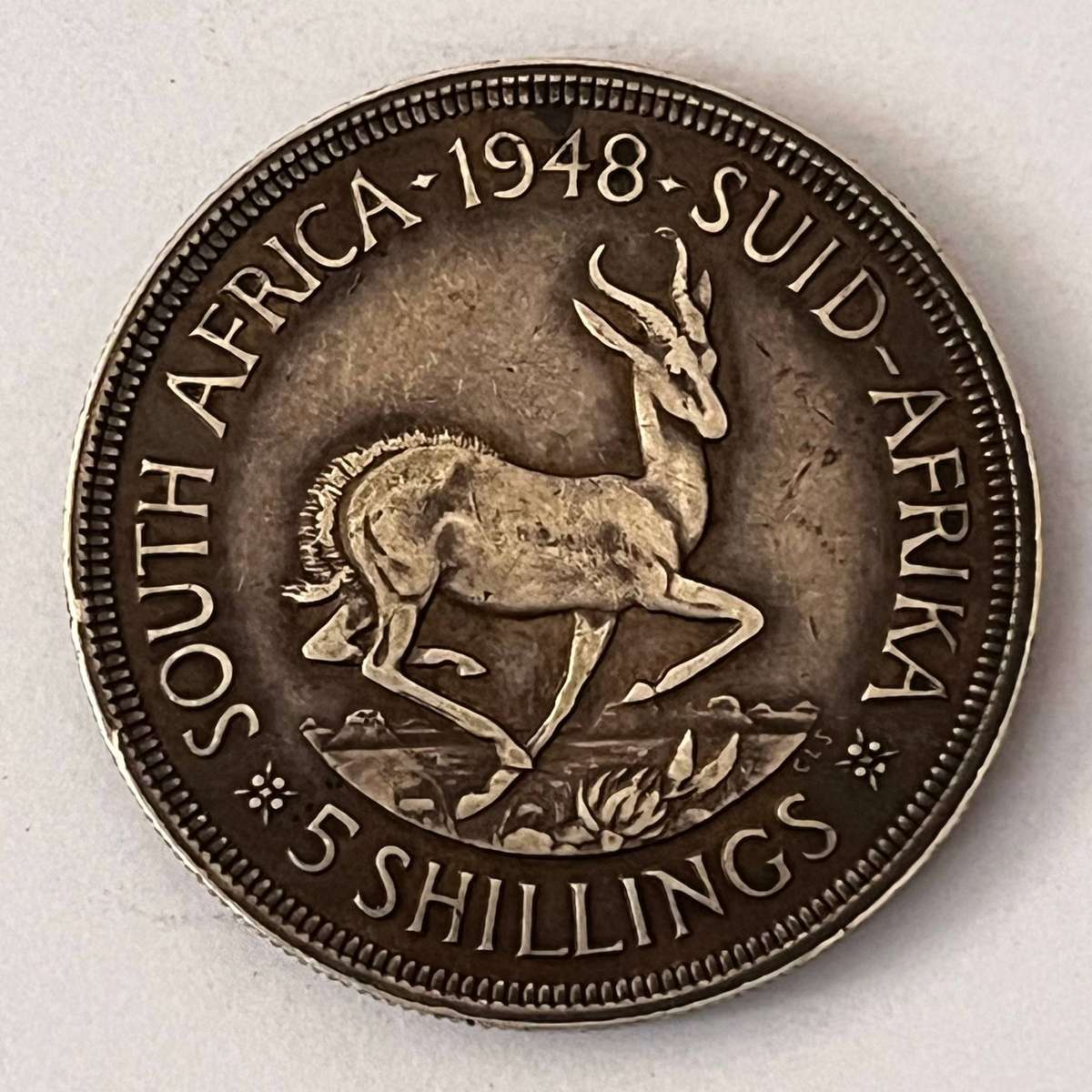  South Africa 1948 Silver 5 Shillings (.800)  George VI