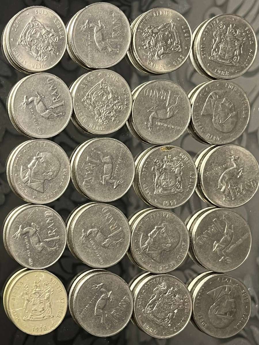  Lot of 25 x South Africa R1 Coins  Jan van Riebeeck & Coat of Arms