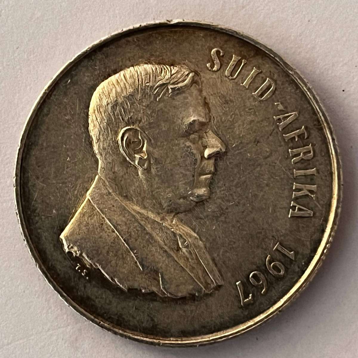  RSA 1967 Silver One Rand (R1)  .800 Silver