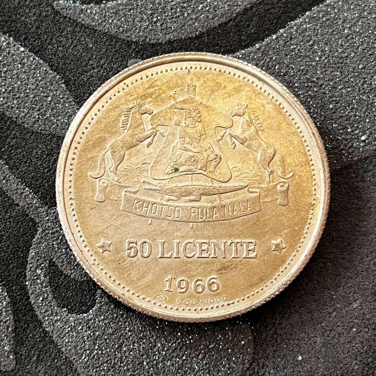  Lesotho  50 Licente (1966) | Moshoeshoe II Independence Commemorative | Silver (.900)