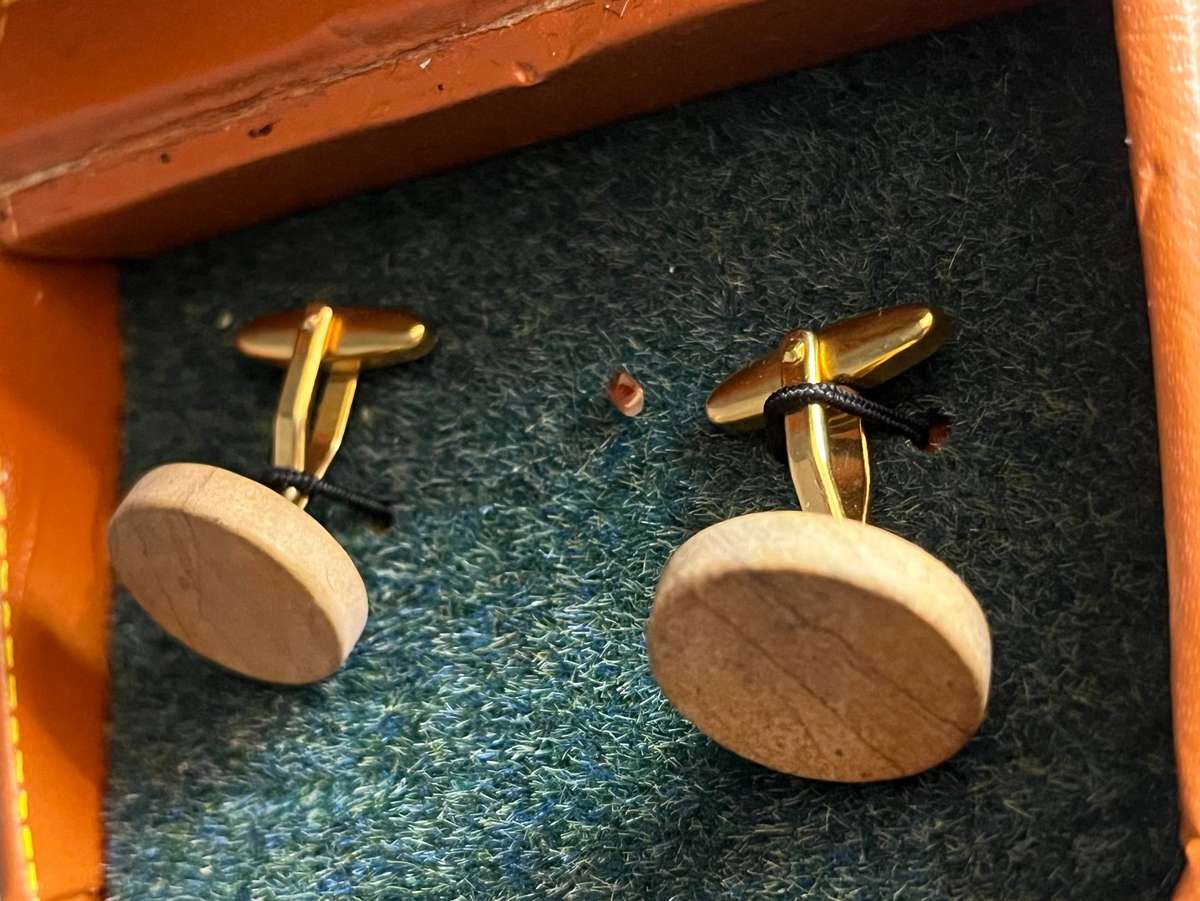 Vintage James Crown Cufflinks in Original Mini Suitcase Box