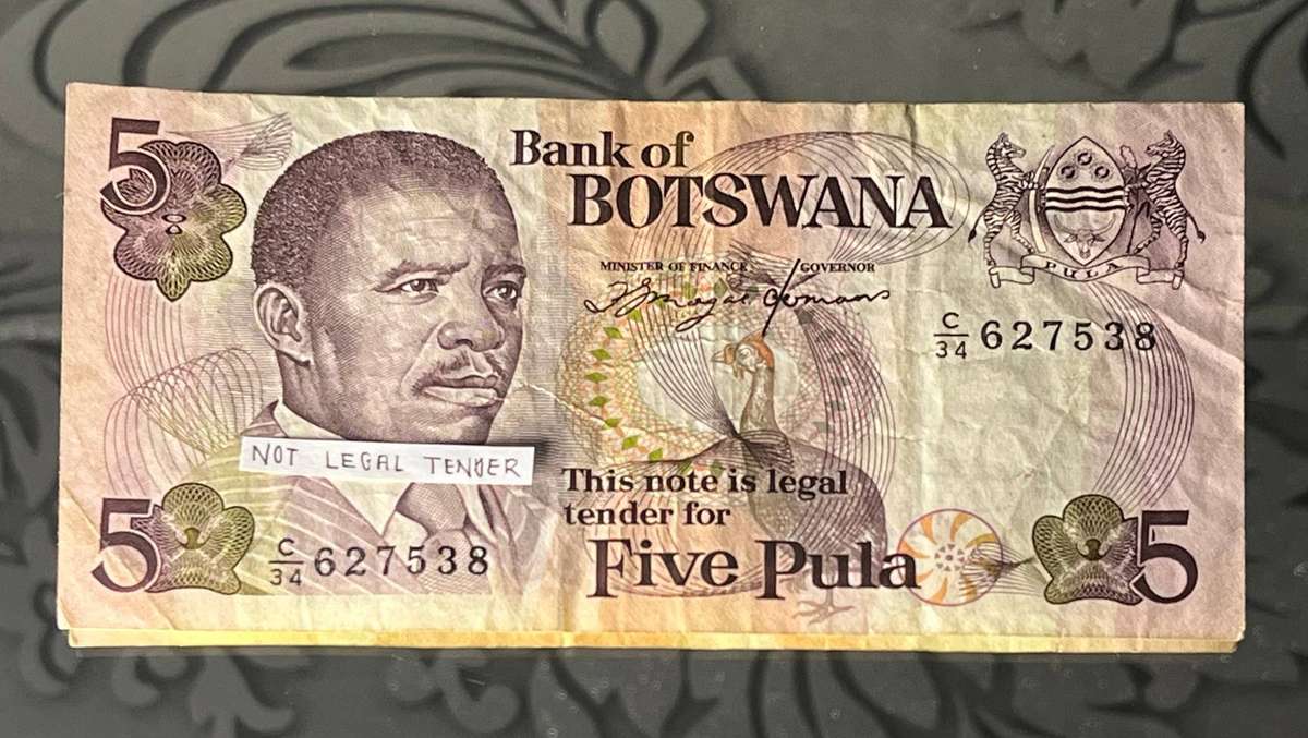 Botswana Banknote  5 Pula  President Masire